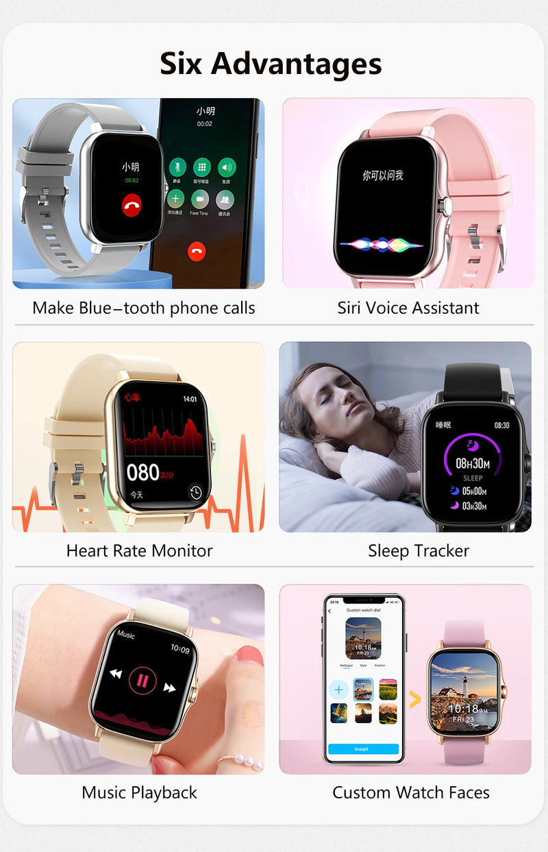 SmartWatch Xiaomi 2025 Y13 Multifuncional, à Prova de Água