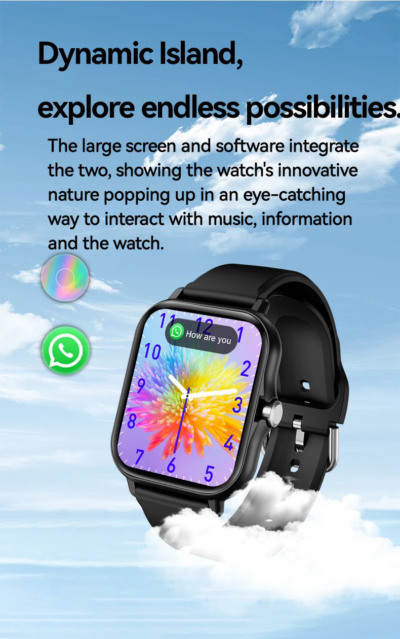 LAXASFIT 2025 Novo Relógio Inteligente Bluetooth Talk Full Touch Screen