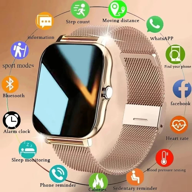 LAXASFIT 2025 Novo Relógio Inteligente Bluetooth Talk Full Touch Screen