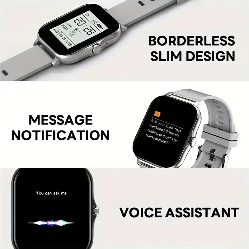 LAXASFIT 2025 Novo Relógio Inteligente Bluetooth Talk Full Touch Screen