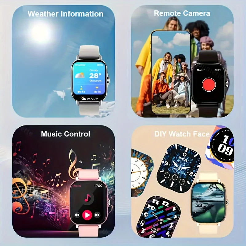 SmartWatch LAXASFIT para Homens e Mulheres, Pulseira com chamadas Bluetooth