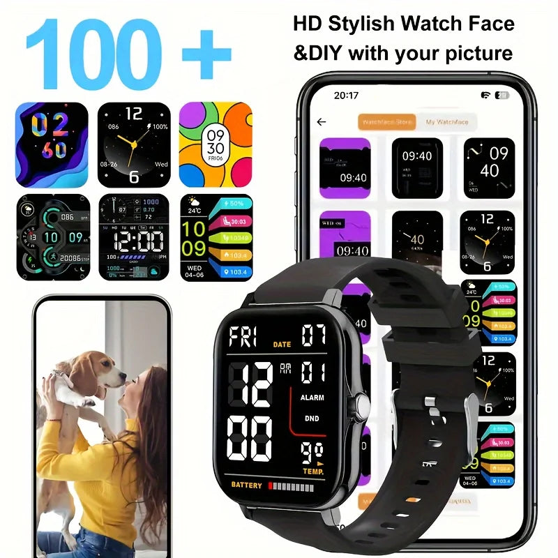 SmartWatch LAXASFIT para Homens e Mulheres, Pulseira com chamadas Bluetooth