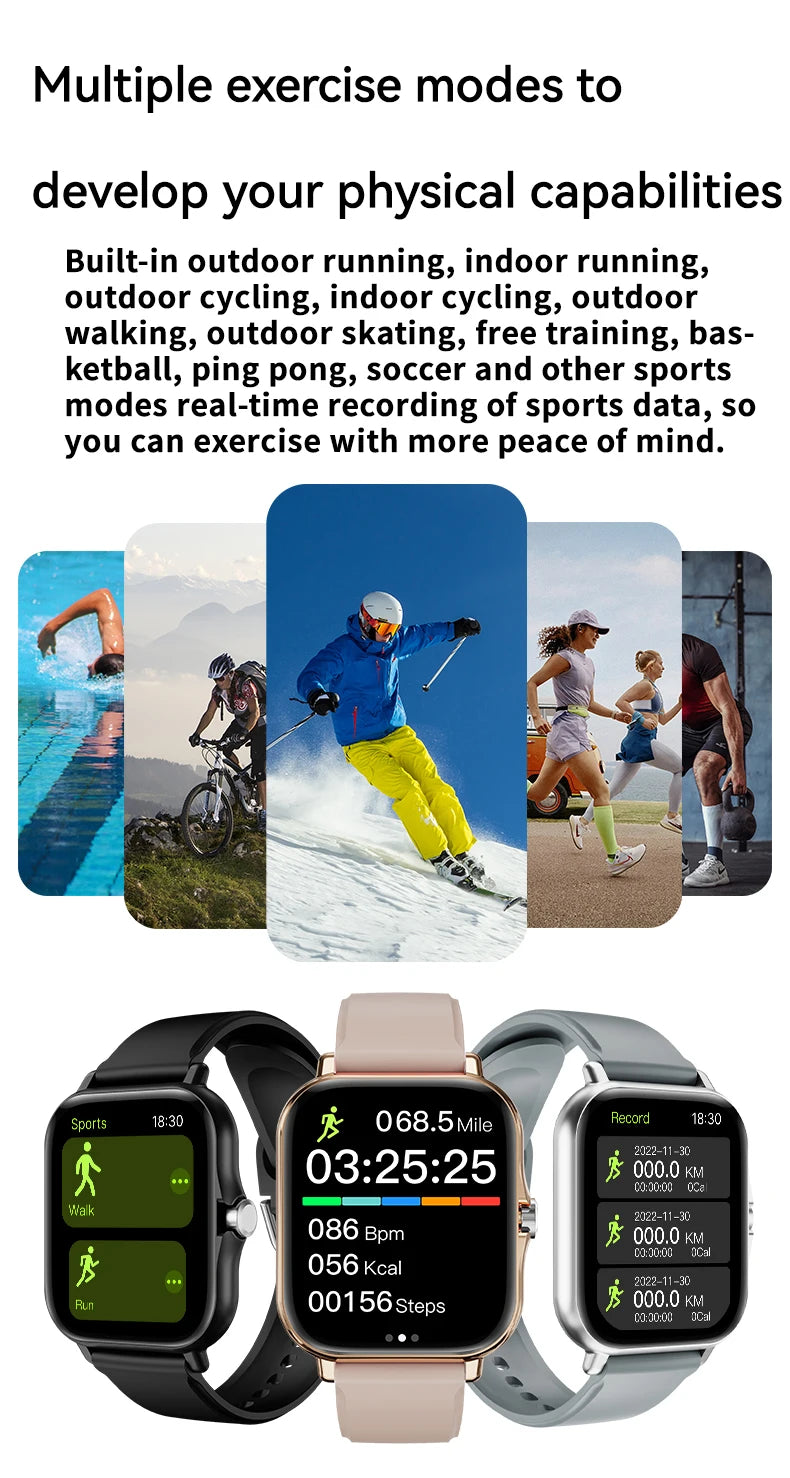 LAXASFIT 2025 Novo Relógio Inteligente Bluetooth Talk Full Touch Screen